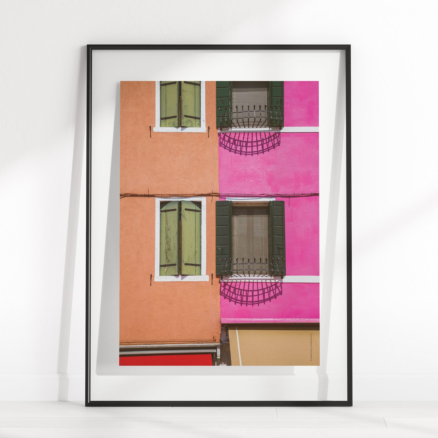 Islands of Venice Art Print - Magenta and Green