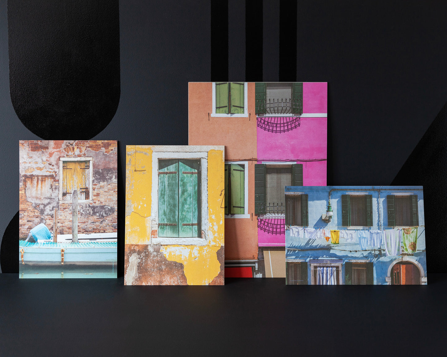 Islands of Venice Art Print - Magenta and Green