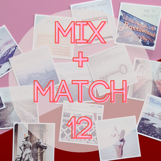 Set of 12 Scottish Banter Cards - Mix and Match