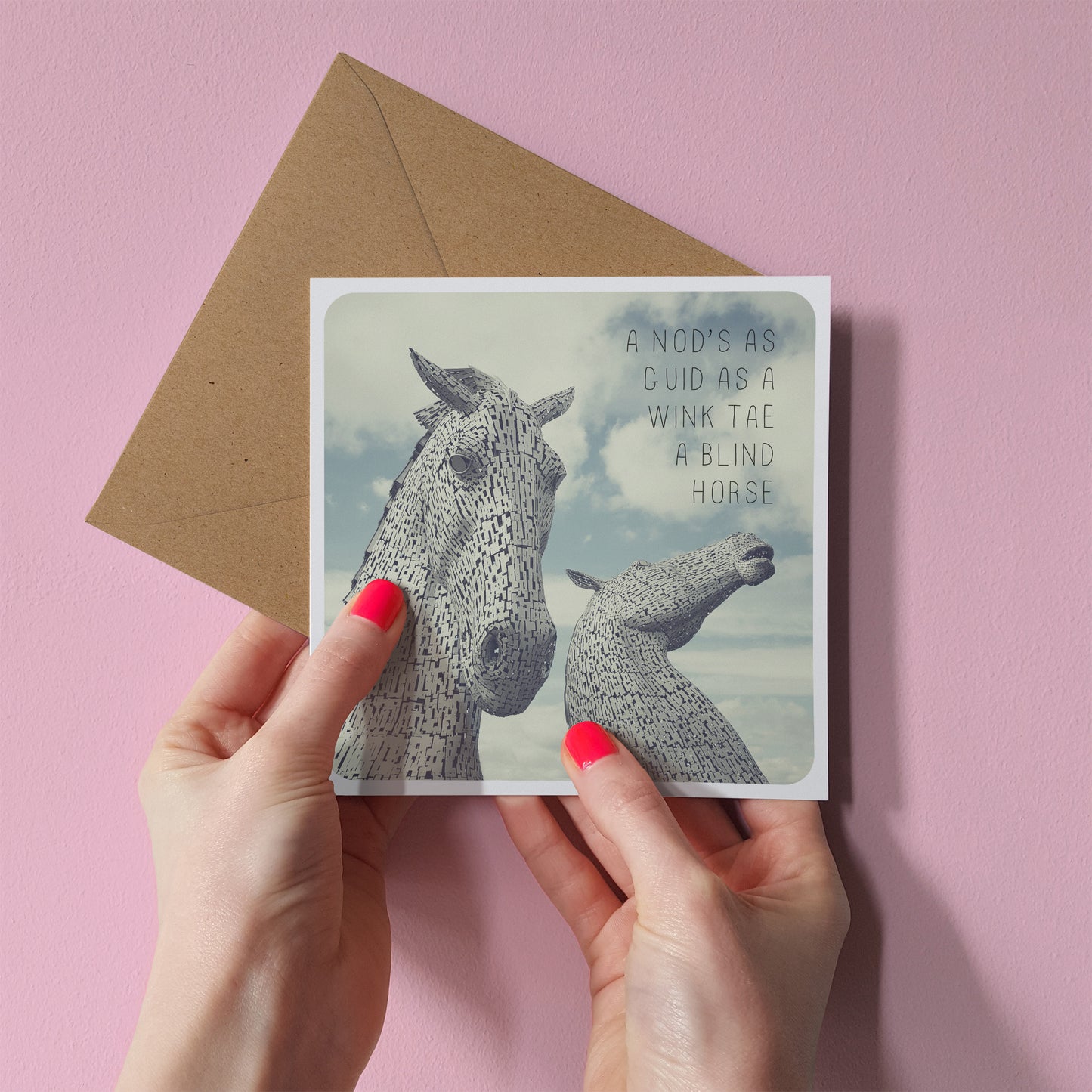 Scottish Banter Greetings Card Kelpies