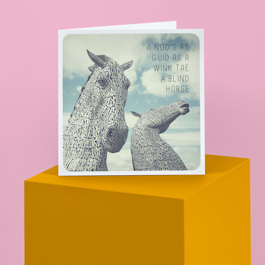 Scottish Banter Greetings Card Kelpies