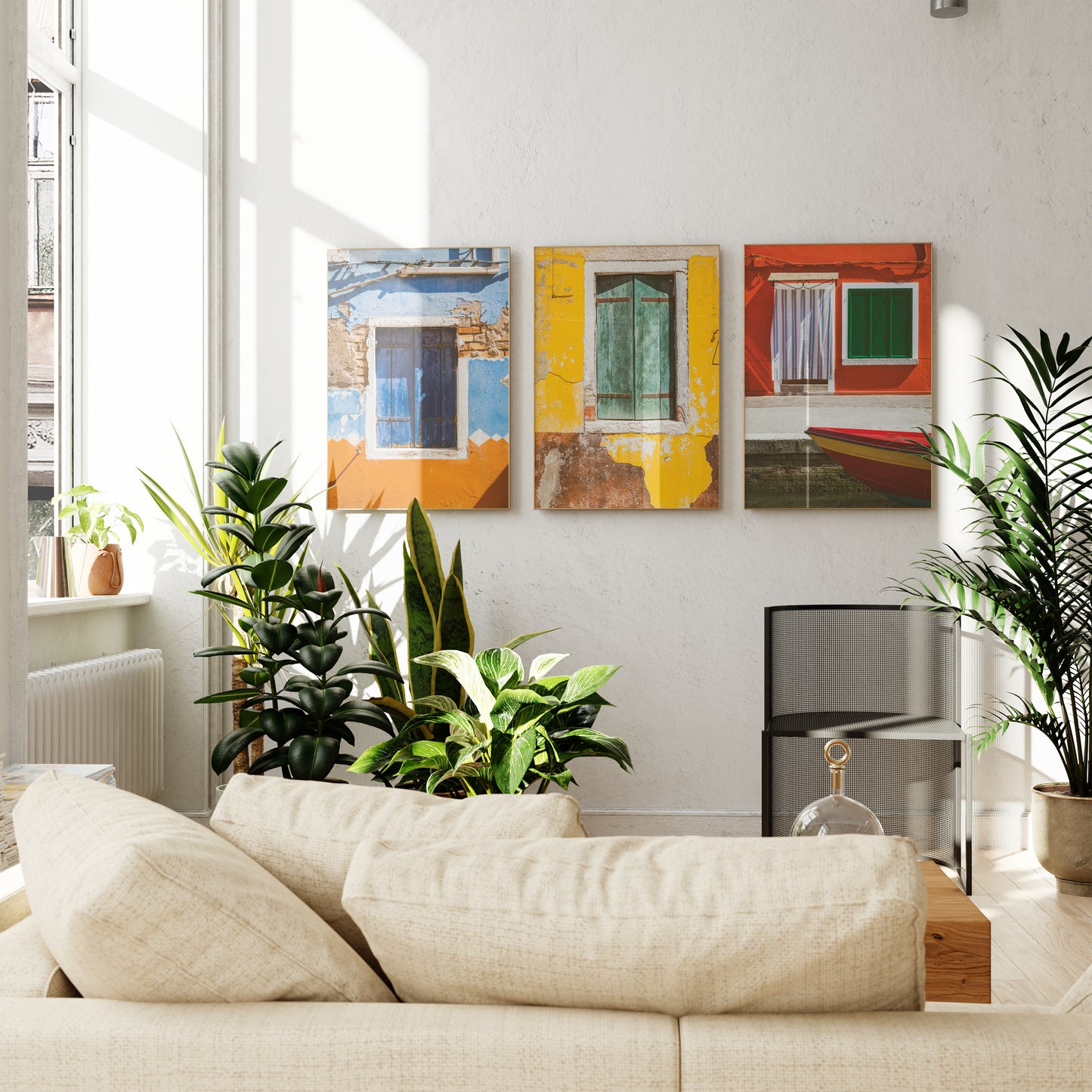 Islands of Venice Art Print - Yellow and Green