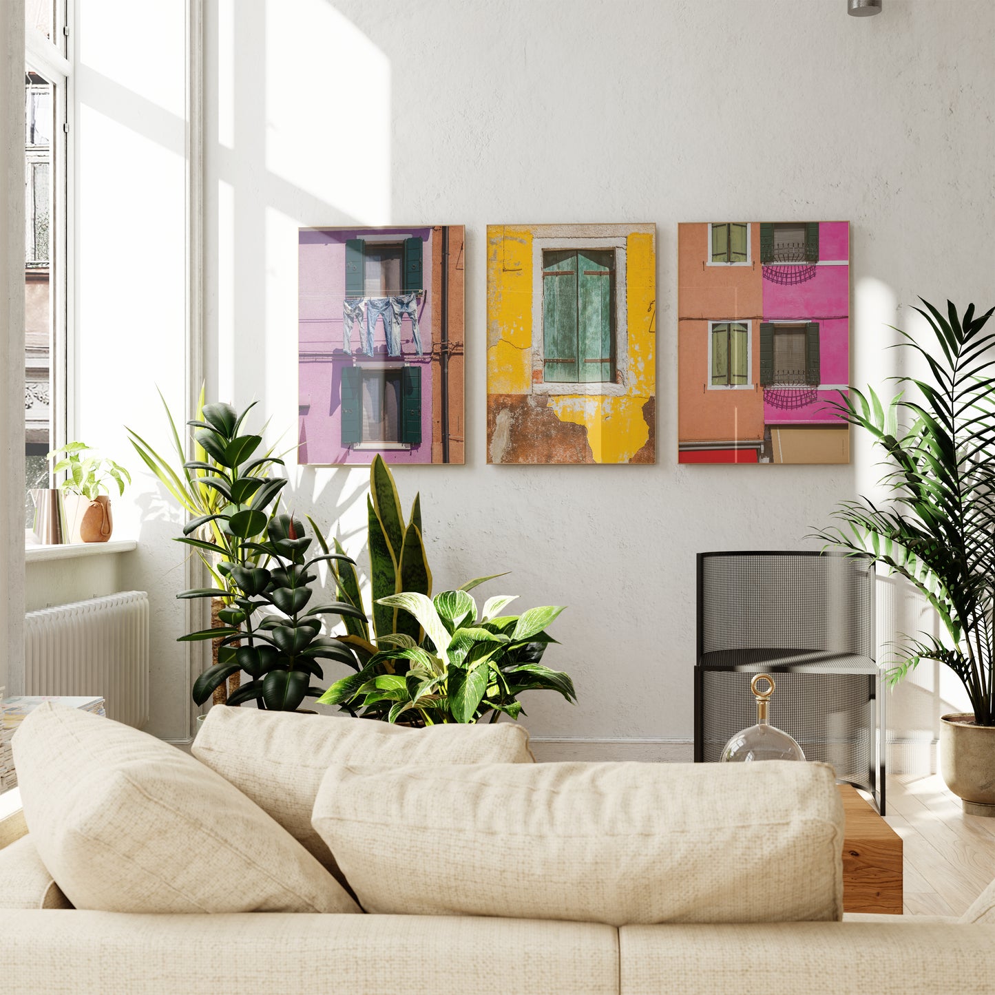 Islands of Venice Art Print - Yellow and Green