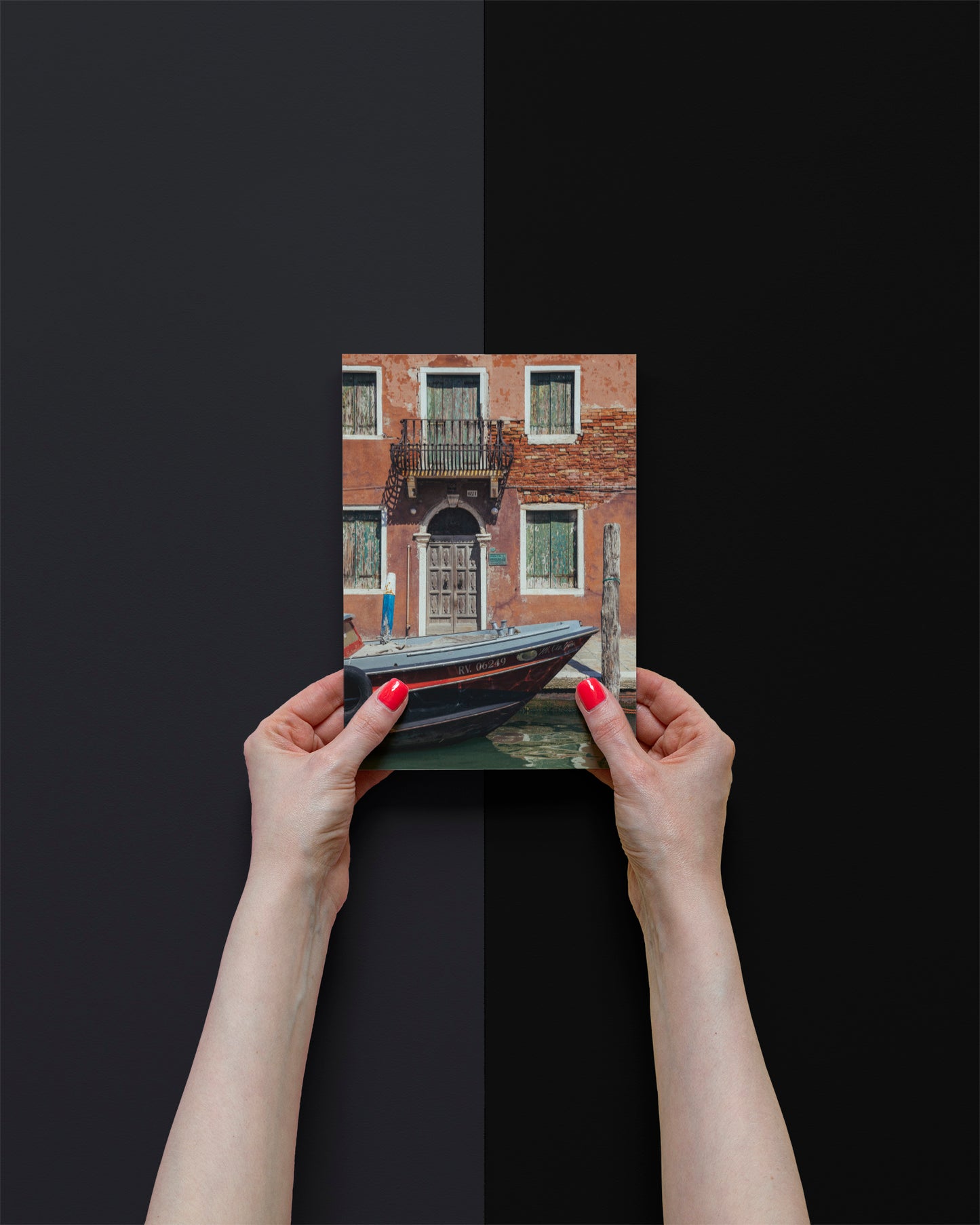 Islands of Venice Art Print - Red, Terracotta and Green
