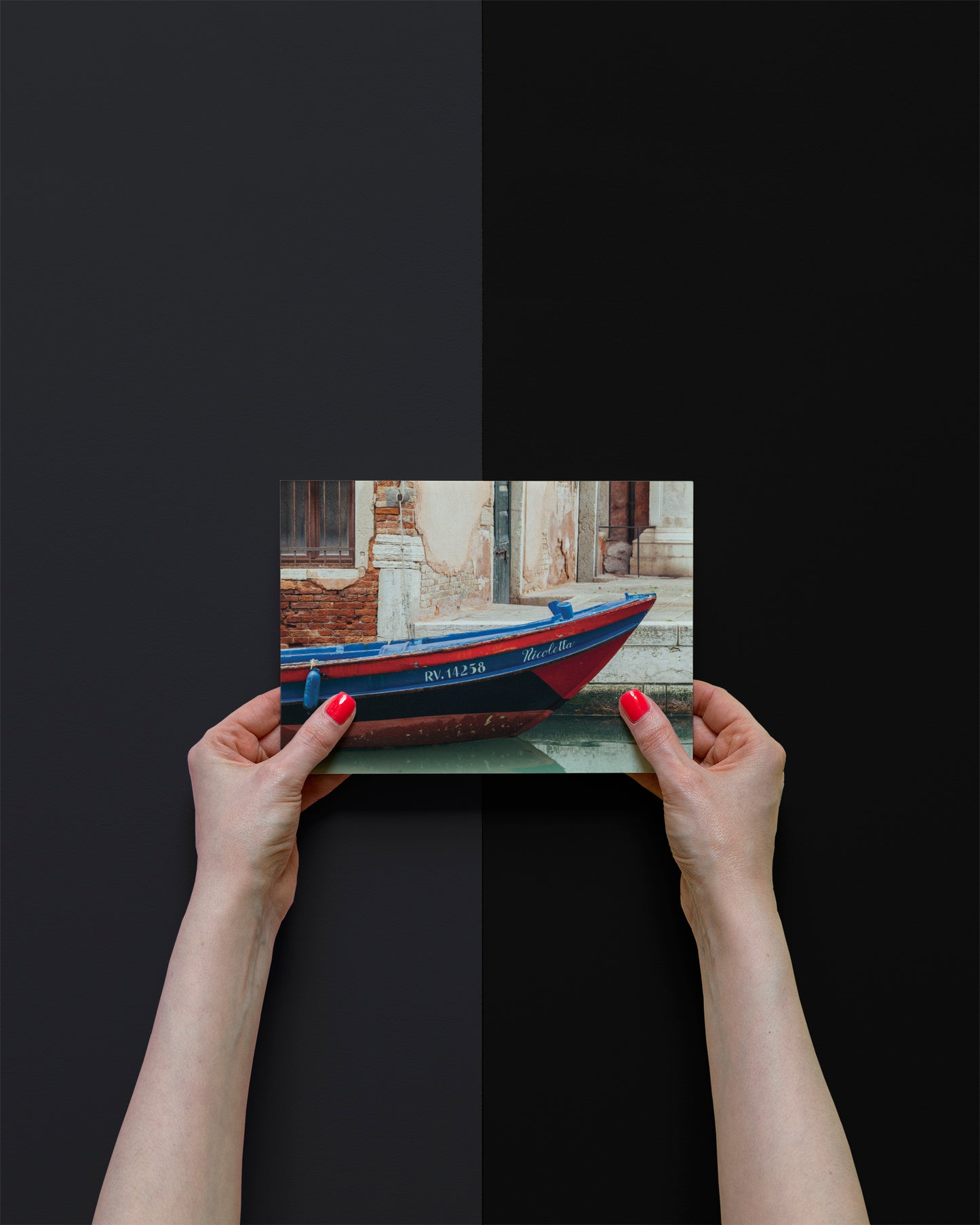Islands of Venice Art Print - Red and Blue