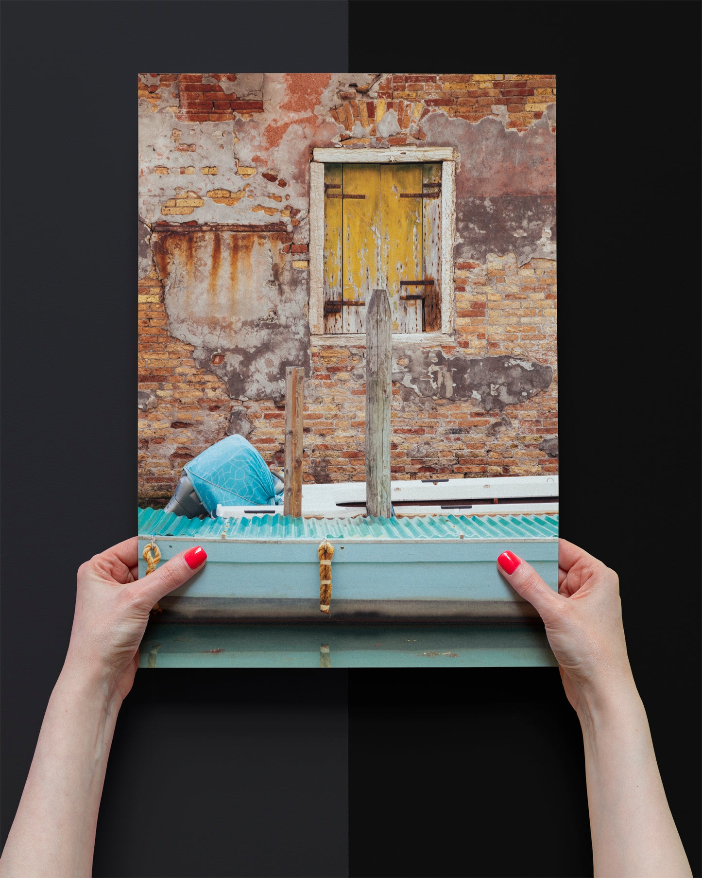 Islands of Venice Art Print - Turquoise and Yellow