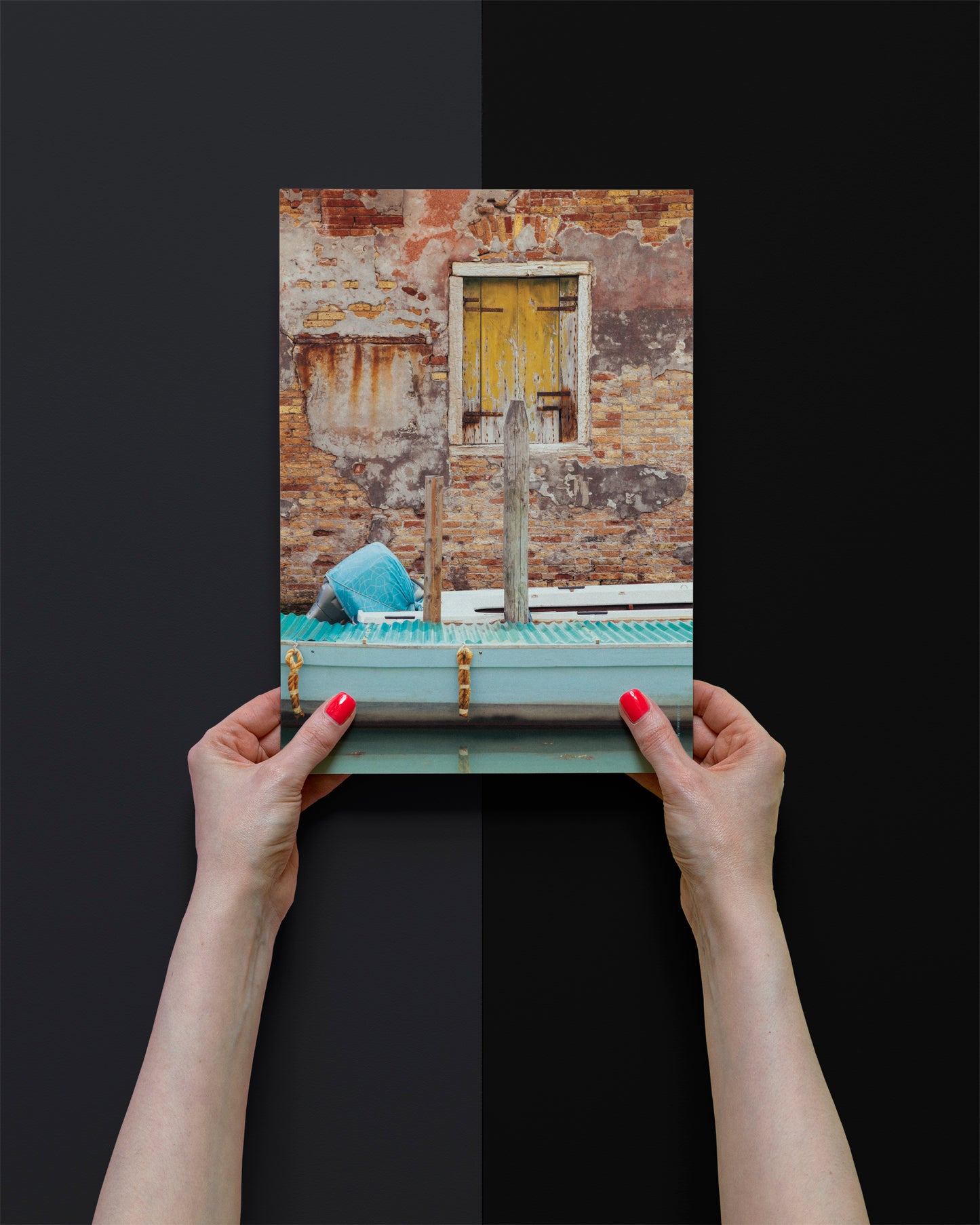 Islands of Venice Art Print - Turquoise and Yellow