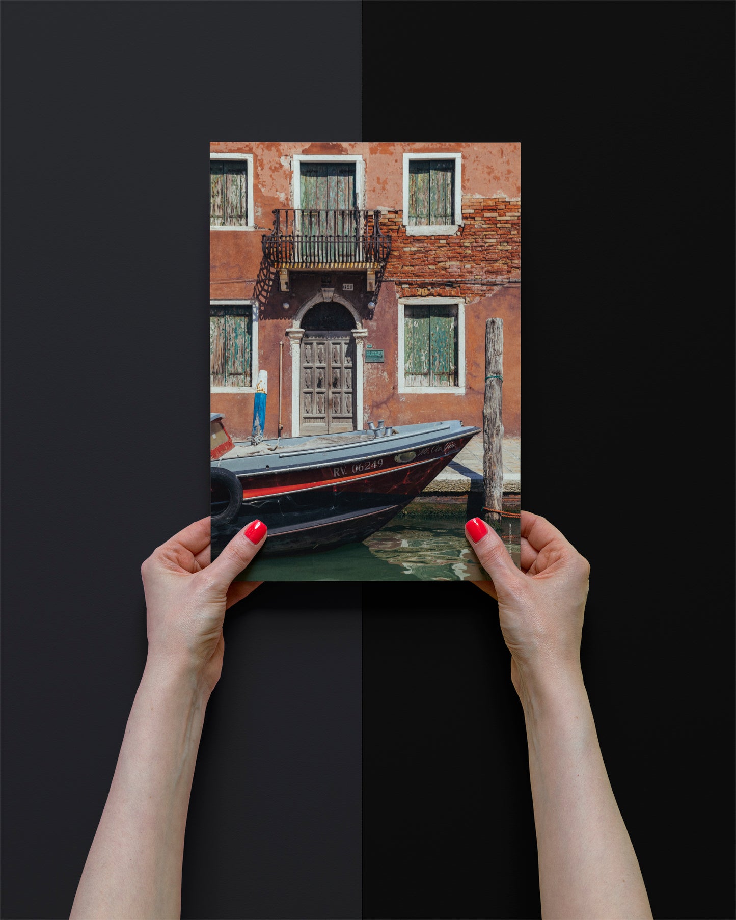 Islands of Venice Art Print - Red, Terracotta and Green