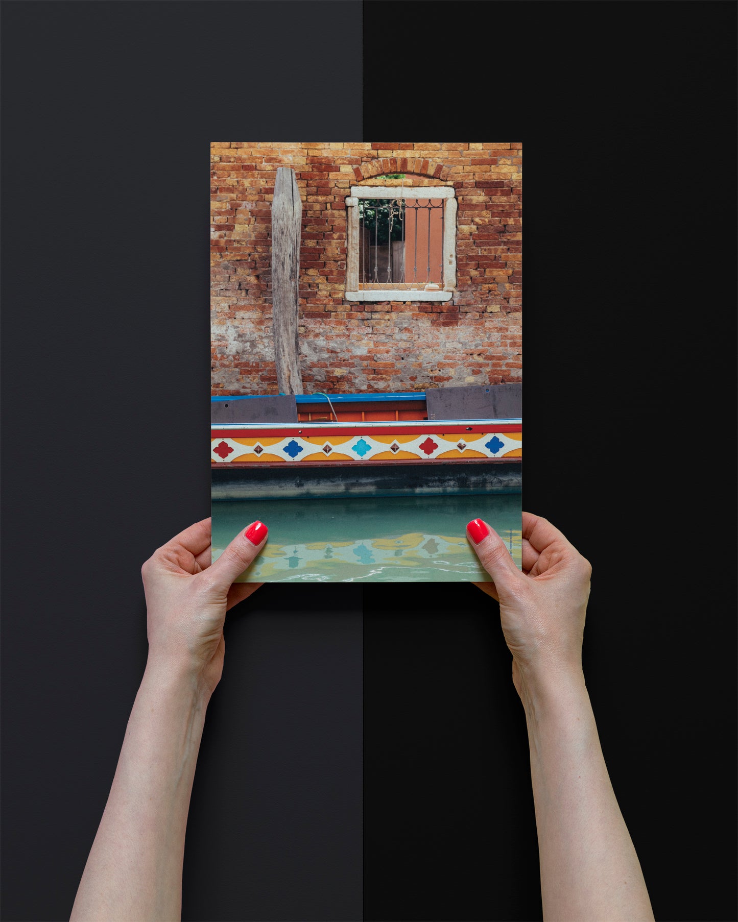 Islands of Venice Art Print - Red, Orange and Blue