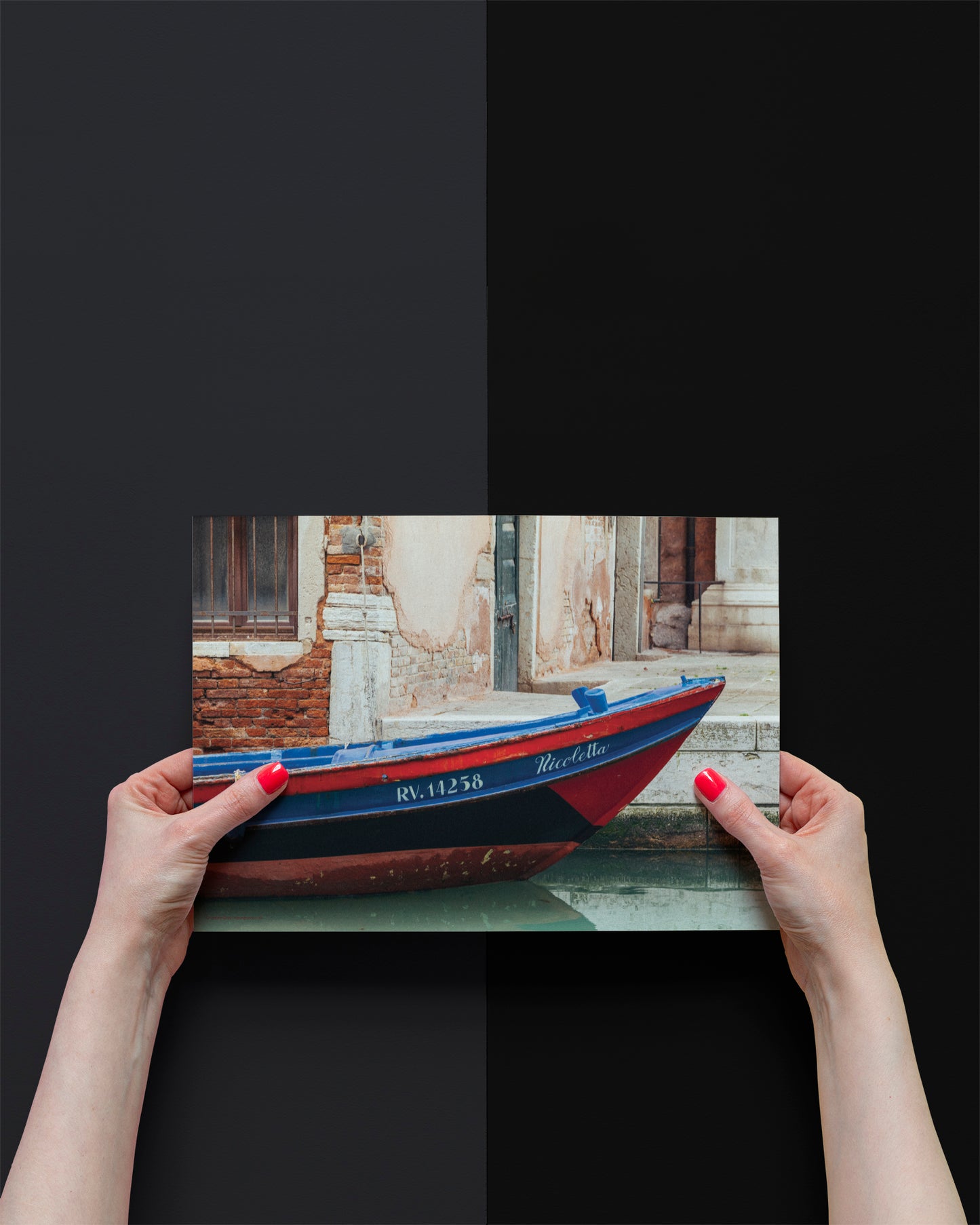Islands of Venice Art Print - Red and Blue