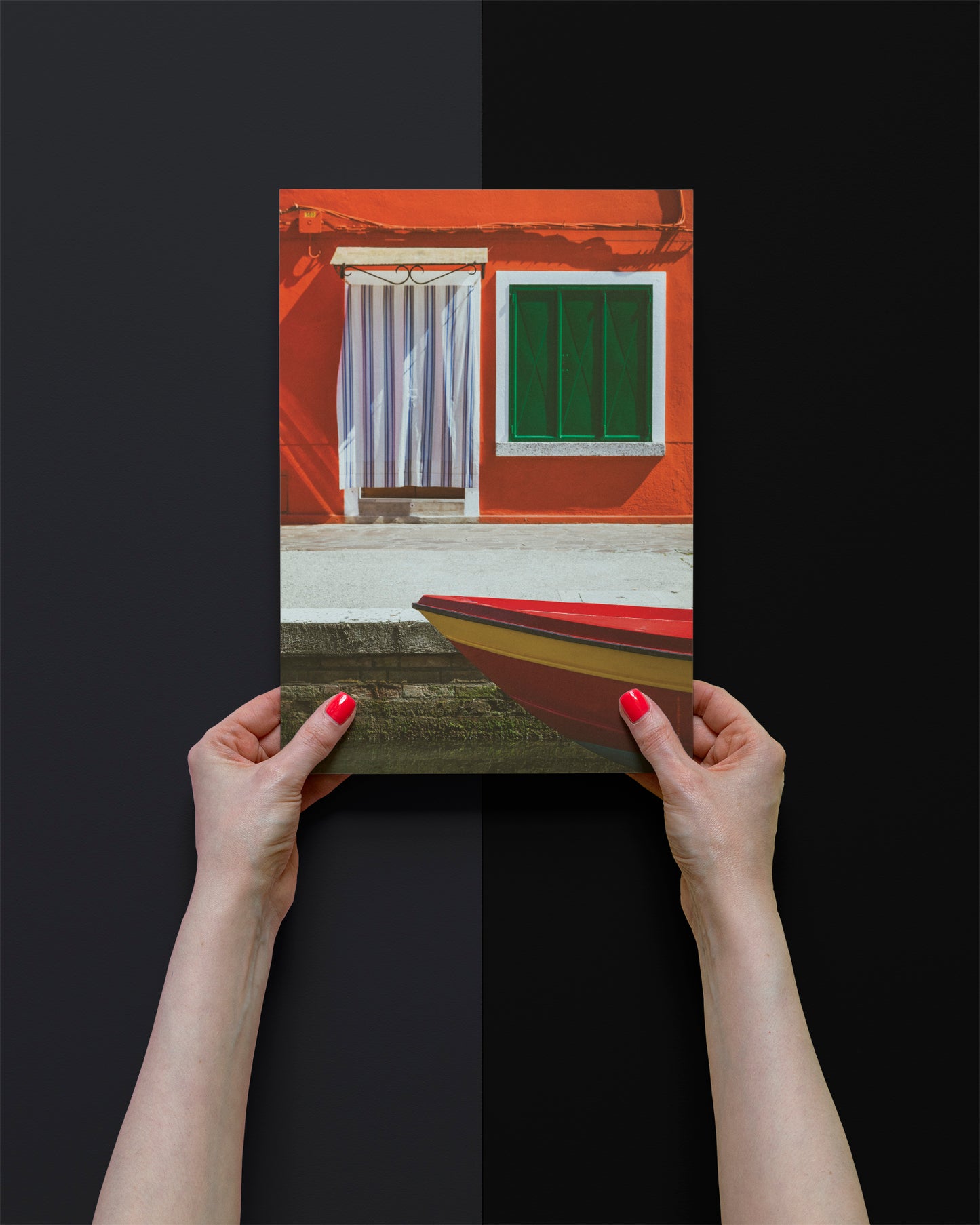 Islands of Venice Art Print - Red and Green