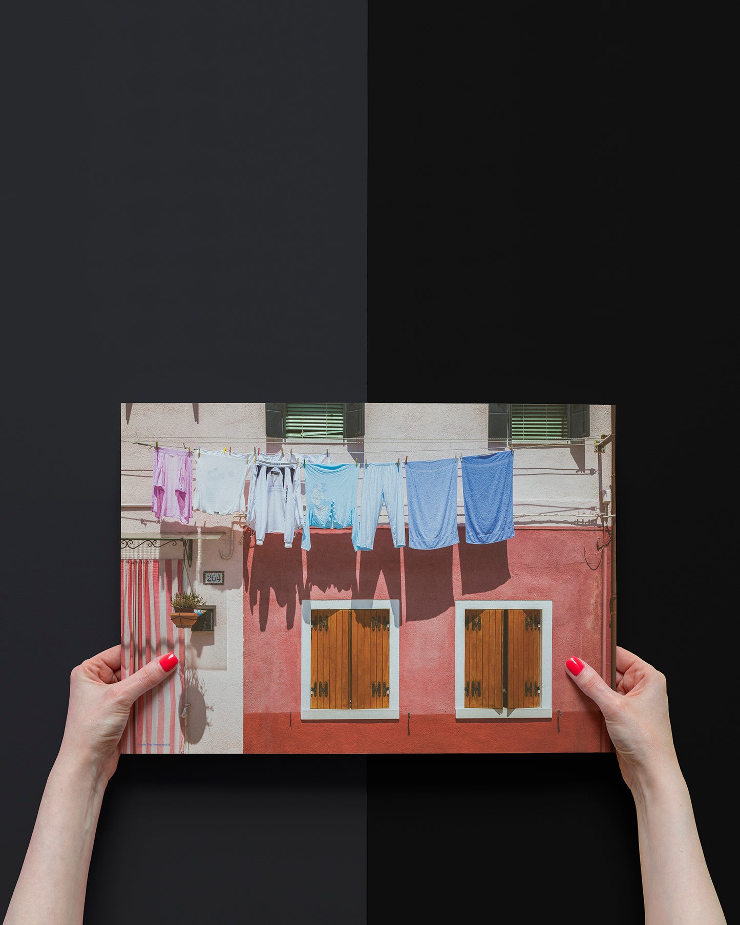 Islands of Venice Art Print - Salmon Pink