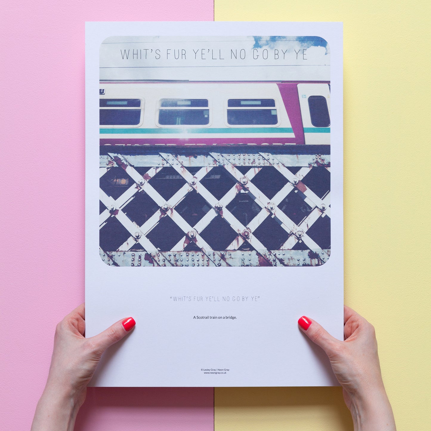 Scottish Banter Print Vintage Train