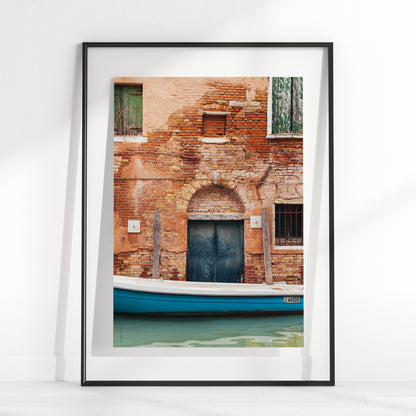 Islands of Venice Art Print - Blue, Terracotta and Green
