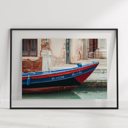 Islands of Venice Art Print - Red and Blue