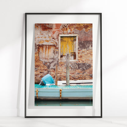 Islands of Venice Art Print - Turquoise and Yellow