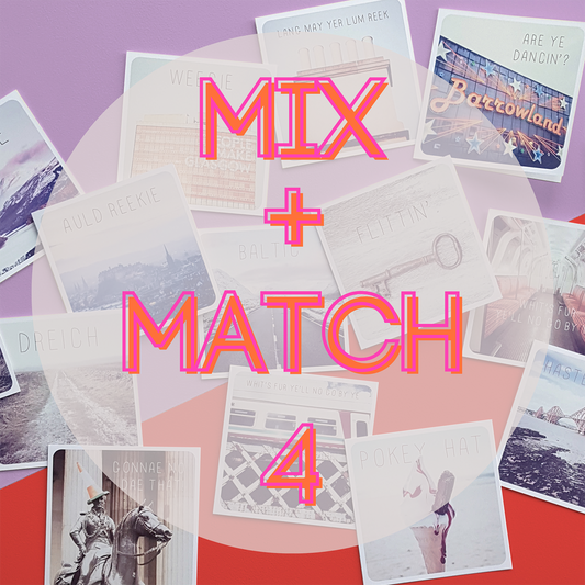 Set of 4 Scottish Banter Cards - Mix and Match