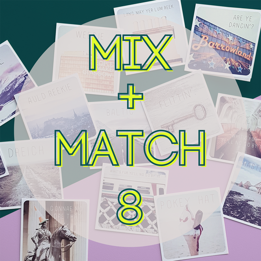 Set of 8 Scottish Banter Cards - Mix and Match