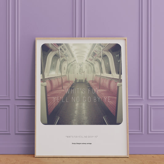 Scottish Banter Print Empty Subway Car