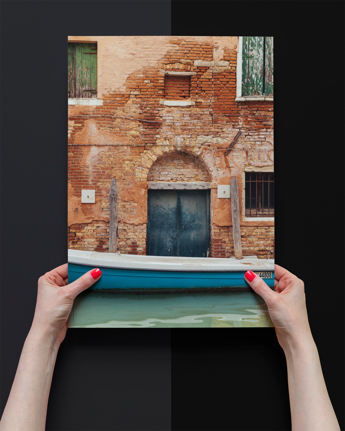 Islands of Venice Art Print - Blue, Terracotta and Green