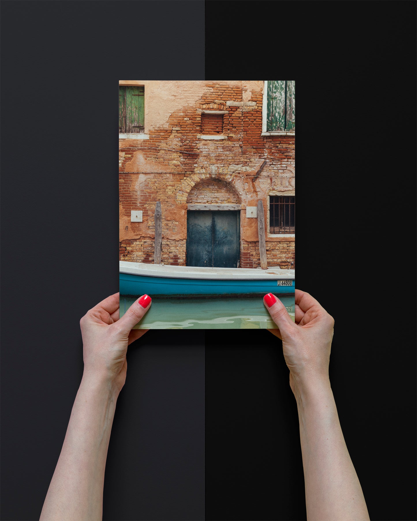 Islands of Venice Art Print - Blue, Terracotta and Green