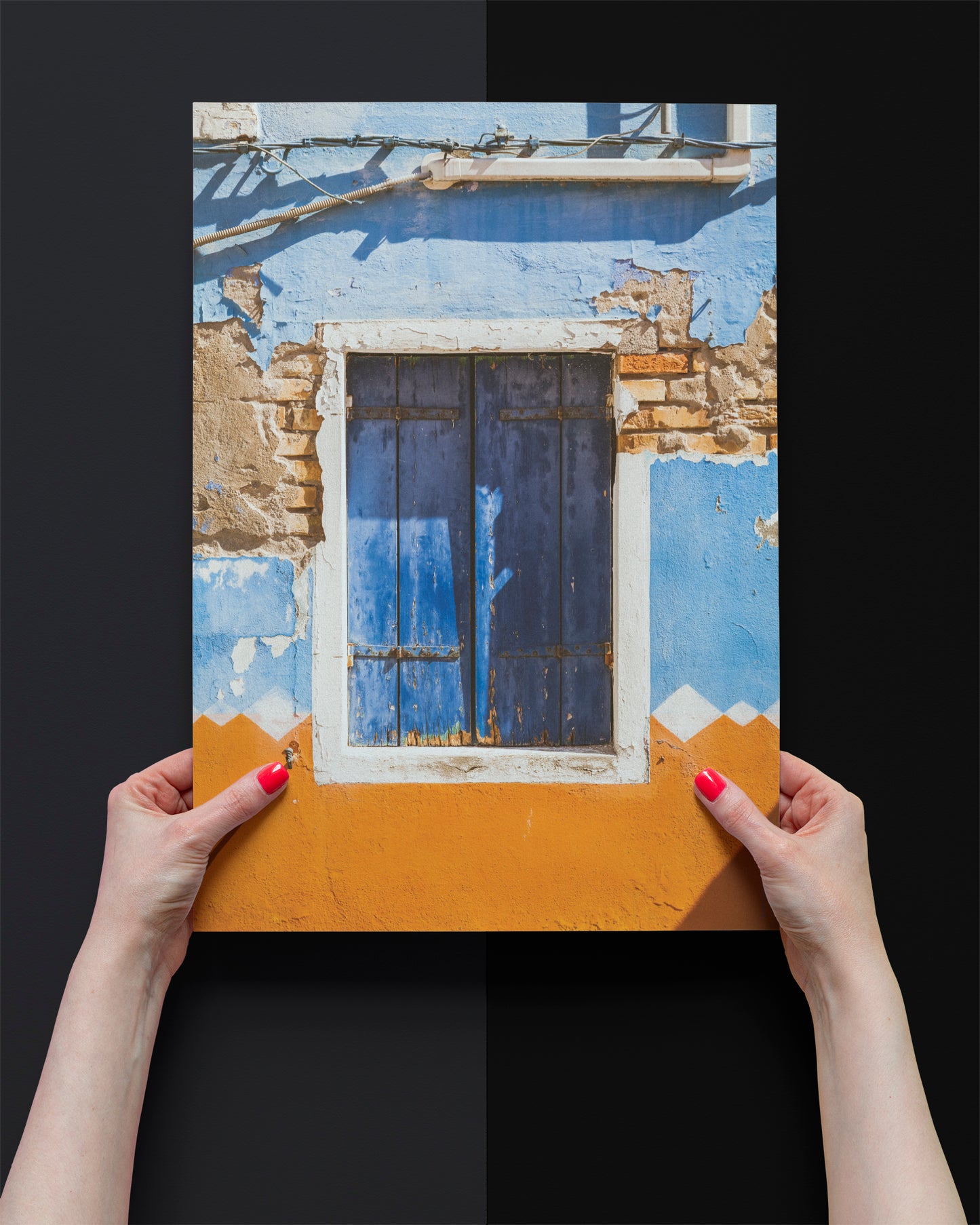 Islands of Venice Art Print - Blue and Orange