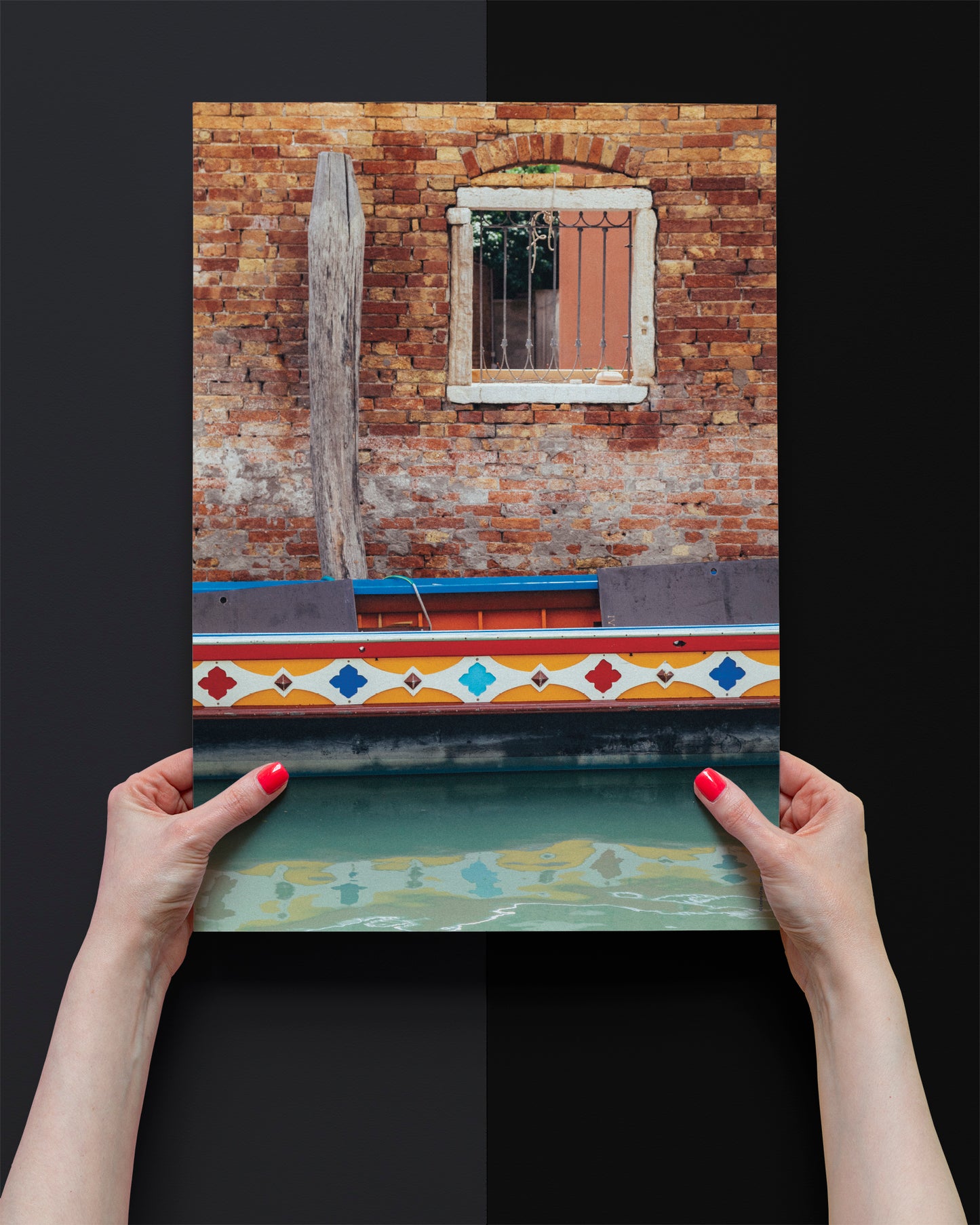 Islands of Venice Art Print - Red, Orange and Blue