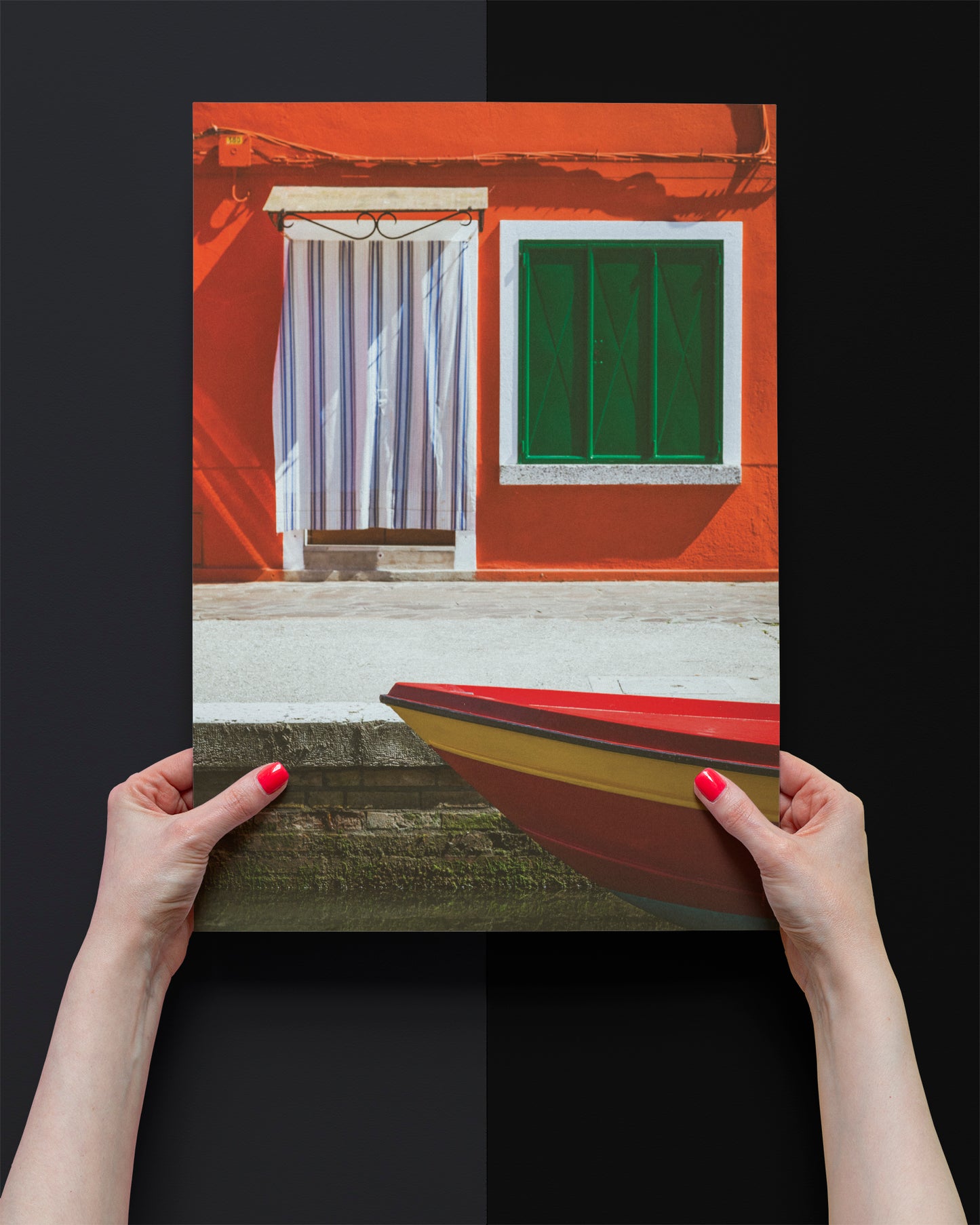 Islands of Venice Art Print - Red and Green